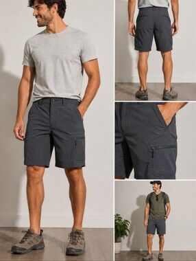 L.L.Bean Men's Charcoal Gray Shorts with Branded Waist Label